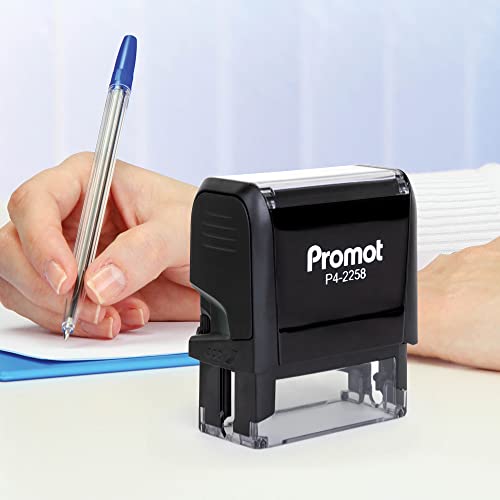 Promot Self Inking Personalized Stamp - Up To 4 Lines Of Personalized Text, Custom Address Stamp, Office Stamps, Customized Stamp, Custom Stamps Self Inking With Easy To Change Ink Cartridge (Large) #TOP6