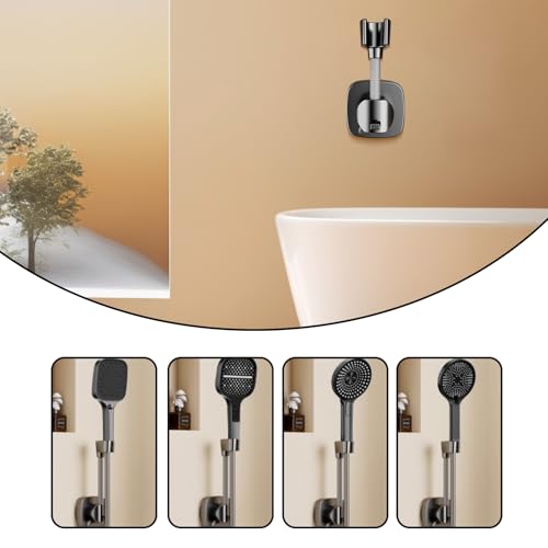 ORARTMM Duschkopfhalterung mit Saugnapf,360° Drehbar, Doppelte Saugkraft, 10 kg Tragfähigkeit, Montage ohne Bohren, rutschfeste Duschbrause Halterung für Bad & Dusche