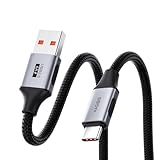 Hagibis 6A Fast Charging Braided Data Cable, USB A to C 480Mbps Data sync and Charging Power Delivery PD Charger Cord Android Auto Carplay Cable for iPhone 17/16/15 Pro Max (0.5ft)