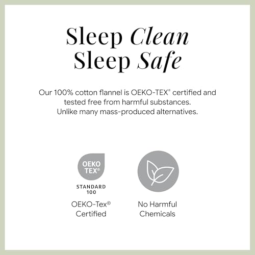 Image of Tribeca Living Triple Brushed Soft Cotton Flannel Sheets Set, Twin XL Size 170-GSM Weight Extra Deep Pocket Sheet in Solid Green Color