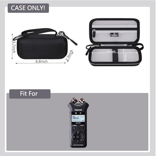 Image of Tourmate Hard Case for DR-05 /DR-05X /DR-05XP Stereo Handheld Digital Audio Recorder - Travel Box for Xvive XV1-R Recorder(Only Case) (Black & Gray, DR-07X)