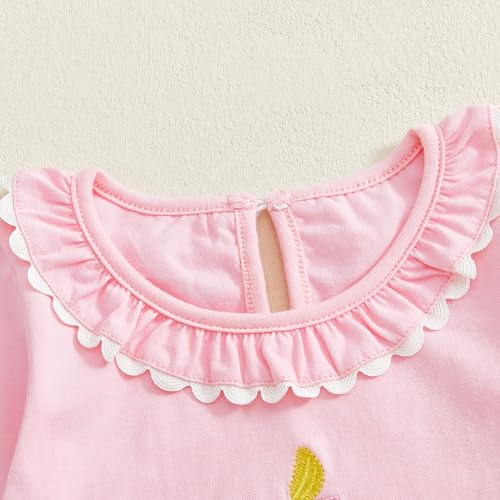 GOOCHEER First Birthday Baby Girl Outfit Fall 1 Cake Embroidery Ruffle Long Sleeve Romper Jumpsuit Cake Smash Clothes3