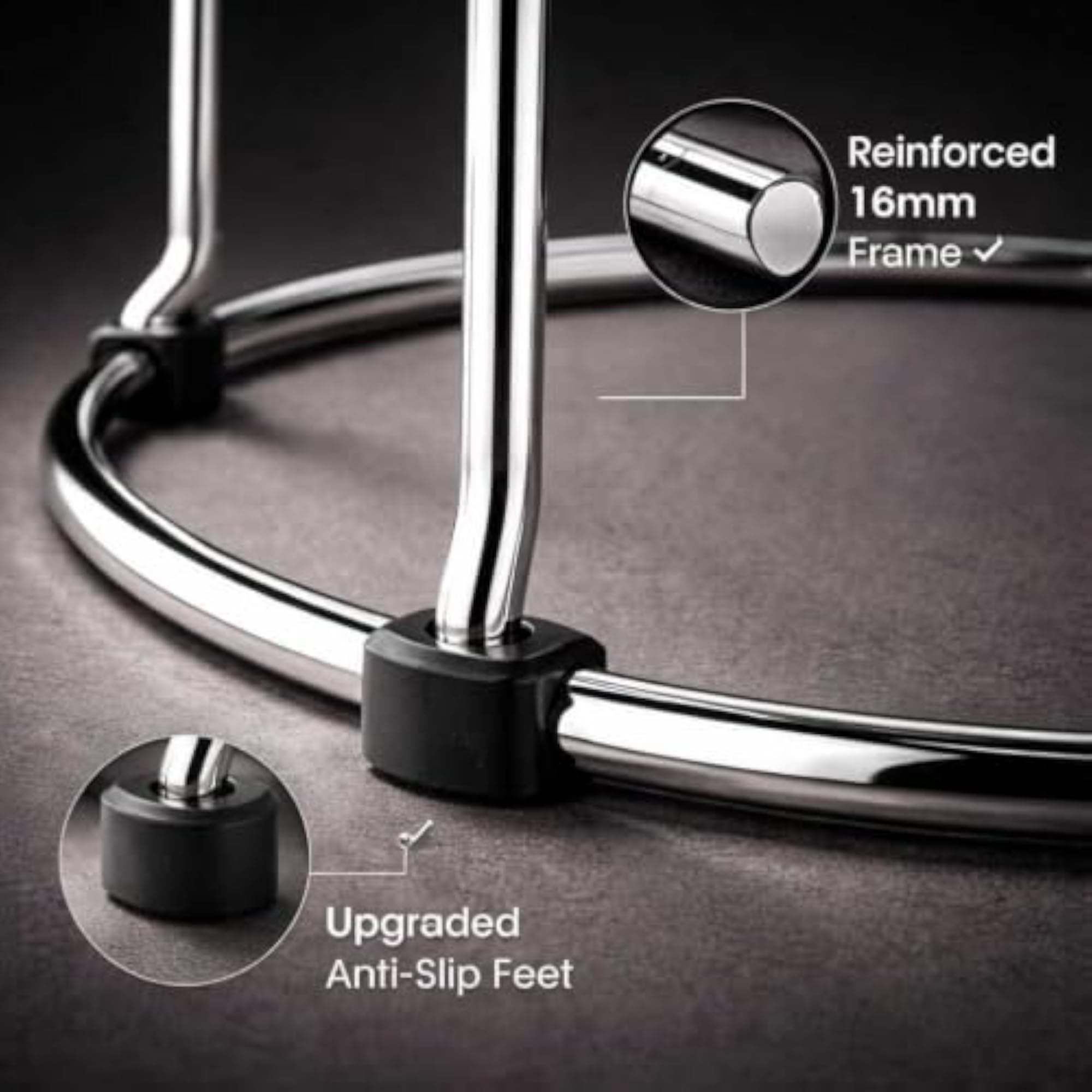 EverSit Round Stool with Leather Cushioned Seat