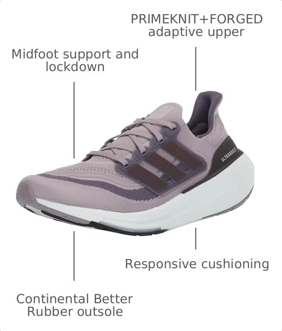 Image of adidas Womens Ultraboost Ultra Boost Light Running Sneakers Shoes - Black