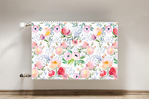 Cache aération magnétique vert Decormat 90x60cm fleurs pastels - 4