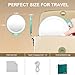 Mocado Travel Makeup Mirror with Light, 1X/20X Magnifying, Double Sided, 3 Color Light, Dimmable Touch, Rechargeable, Tabletop Standing, Green