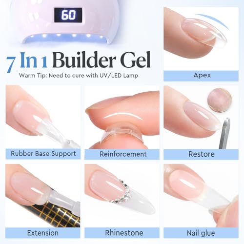 Image of AzureBeauty Clear Builder Gel for Nails 18ml 7-in-1 UV LED Strengthener