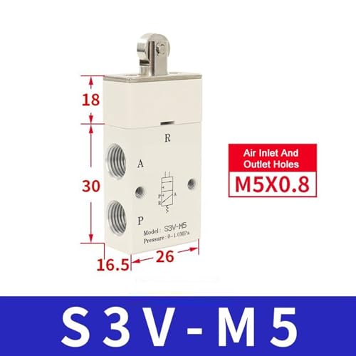 Vanne de régulation à levier 3/2 voies S3V-M5 à commutation précise - 3