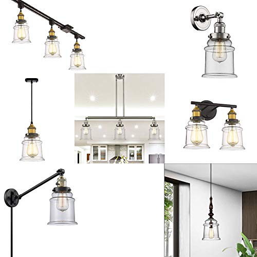 Image of Kiven One Glass Jar, Fixture Replacement Bell Clear Glass Shade