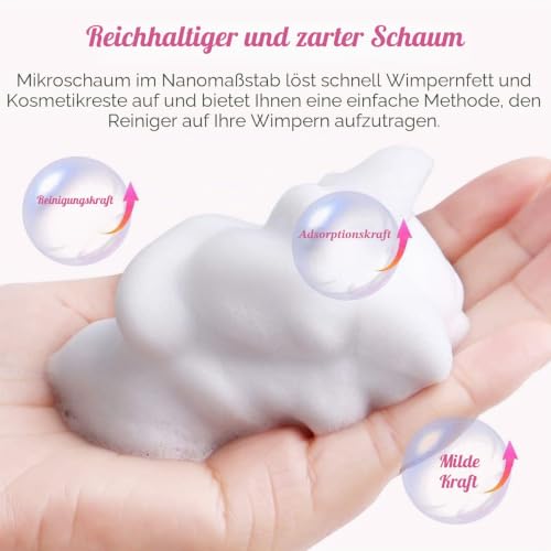 Wimpernverlängerungs-Reiniger, Augenlid-Schaumreiniger, Wimpern-Schaumshampoo, frei von Öl, Parabenen und Sulfaten, absolut sicher für natürliche Wimpern und nicht reizend