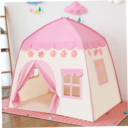Princess Castle Kids Play Tent Large Fairy Playhouse 51.18x39.37x51.18 Inch Teepee Tent For Children Birthday Gift for Girls Pink, Fairy Playhouse, Teepee Tent For Kids