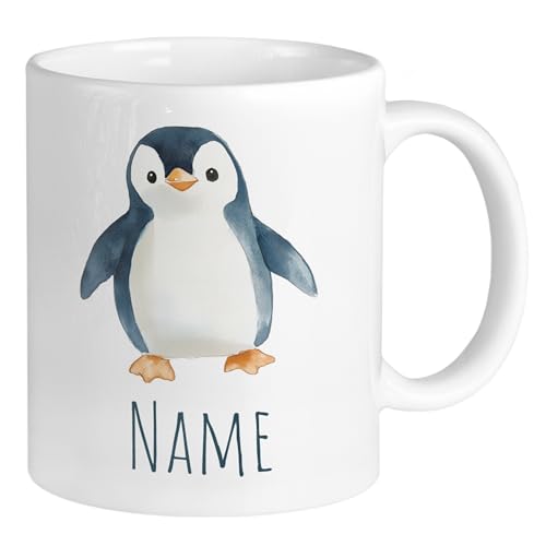 GRAZDesign Tazza personalizzata per bambini con design pinguino – Tazza in ceramica con nome per compleanni bambini in ceramica 330 ml