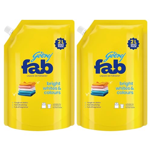 Image of Godrej Fab Liquid Detergent Refill Pouch for Machine & Hand Wash - 2kg (Pack of 2)