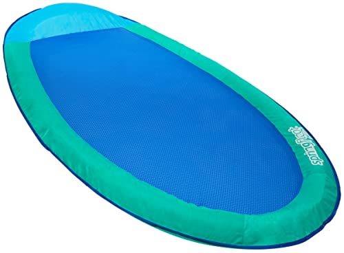 SwimWays Spring Float Original Pool Lounge Chair, Inflatable Pool Floats Adult with Fast Inflation & Head Rest for Ages 15 & Up, Aqua