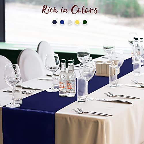 Aneco 24 Pack Satin Table Runner 12 X 108 Inch Navy Blue Long Bright Silk And Smooth Fabric Table Runner For Wedding Banquet Birthday Party Table Decoration #TOP5