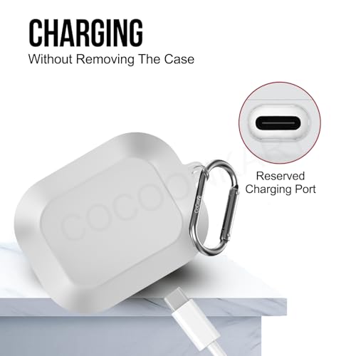 Image of Soft Silicone Case Cover Compatible for Realme Buds Air 8 (White)