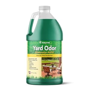 NaturVet – Yard Odor Eliminator – Eliminate Stool and Urine Odors from Lawn and Yard – Designed for Use on Grass, Plants, Patios, Gravel, Concrete & More – 64 oz Refill
