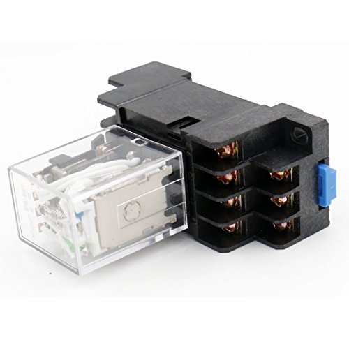 Baomain Electromagnetic Power Relay HH54PL DC 12V Coil 4PDT 14 Pins Green LED Indicator with DYF14A Base