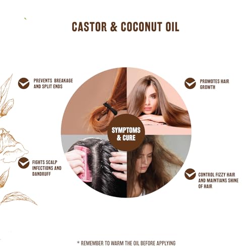 Image of CARAWAY Castor Oil 236 ml with Coconut Oil 236 ml Combo - Promotes Hair Growth
