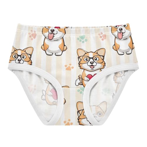 Animals Toddler Underwear Custom 2t Cotton Little Girl Panties Cute Cartoon Corgi Dogs Briefs Kids Undies