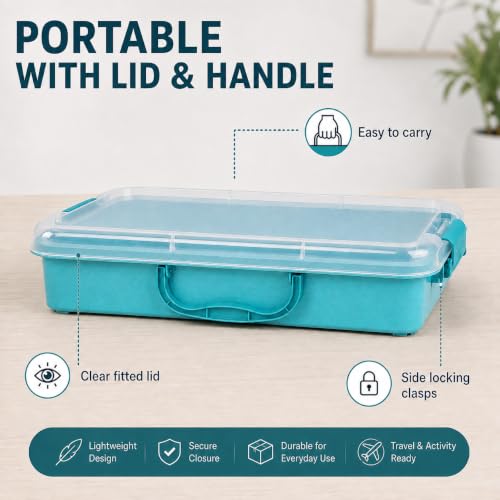 Image of FIIOEOY 3 Pack 4 Qt Sensory Bin with Lid & 3 Stickers,Stackable Sensory Bin | Wheat Straw, Portable Sandbox, Organizers for Toys, Sand, Arts, Crafts, (Yellow, Orange, Blue)