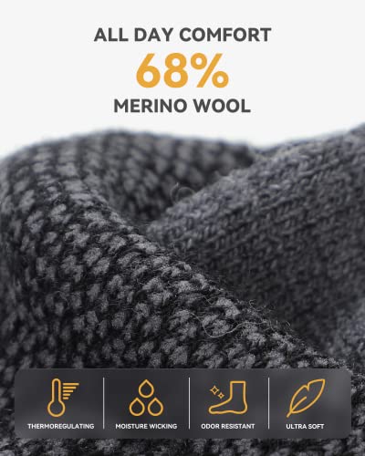 SAMSOX 2 Pack Merino Wool Hiking Socks, Made in USA, Moisture Wicking Cushion Socks for Men & Women (Charleston Micro Crew)2