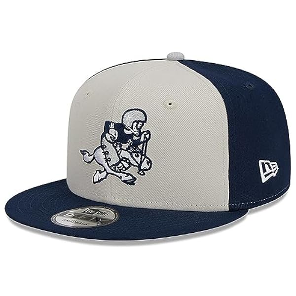 New Era Heren Cream/Navy Dallas Cowboys 2023 Sideline Historic 9FIFTY Snapback Hoed, cr�me, one size