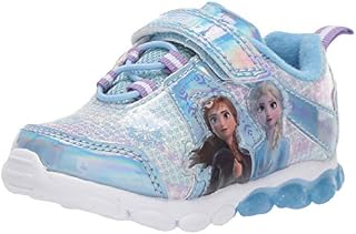 Spotted Zebra Girls' Frozen Sneaker, Silver/Blue, 10 Medium US Toddler