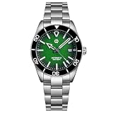 WISHDOIT Orologio subacqueo automatico Aqua Storm per uomo, Verde, Subacqueo