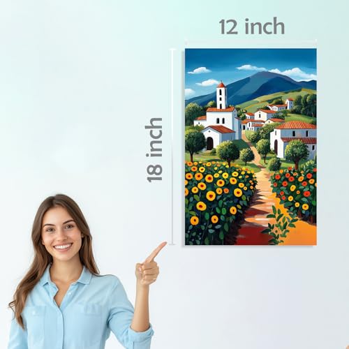 Image of SiddArtify Landscape Wall Art Poster Print Set - Colorful Impressionist Art for Living Room Bedroom Office - 12x18 inch Sticker Pack of 6
