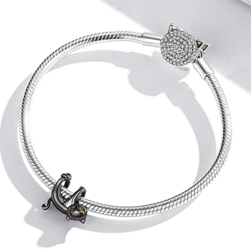 Perle en Argent Sterling 925 pendentif chat pour colliers bracelets