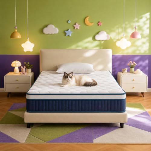 10 Inch Twin Hybrid Mattress, Medium Firm, Pocket Coils