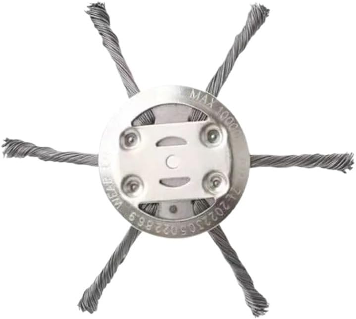 Weed Brush Head Steel Wire Wheel Grass Trimmer Head Removal Moss Rust Lawn Mower Grass Brush Disc Weed Brush Trimmer Heads(6 Head)