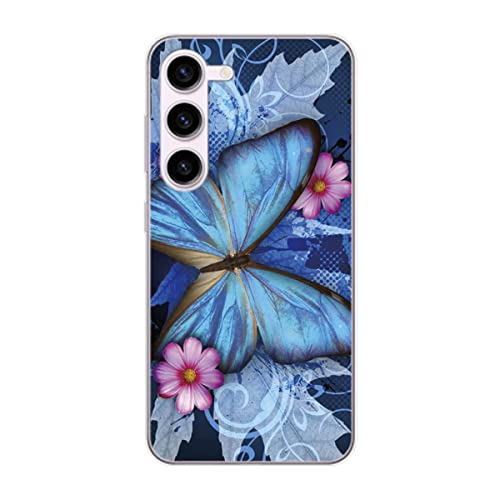 Coque Samsung S23 Plus TPU König Design antichoc motif papillon bleu