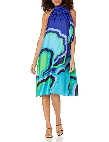 trina turk halter dress Pro-fit High neck grey scrubs women – MedTogs Healthcare Apparel LLP main image 1