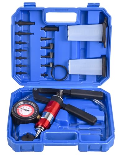 DHA Kfz Vakuumpumpe Druckpumpe Bremsenentlüfter Vakuumtester Kit, Auto Unterdruckpumpe Bremsen Entlüften Prüfgerät Tester Vakuum Druck Unterdruck Handpumpe Kfz Motorrad