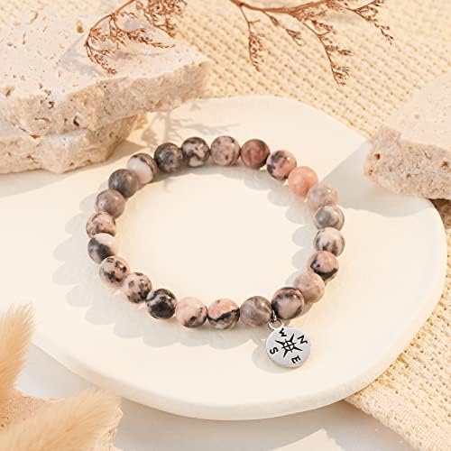 Bracelet Pierres Naturelles (Lune, Labradorite, Aventurine) - Cadeau Femme Avec Message Encouragement