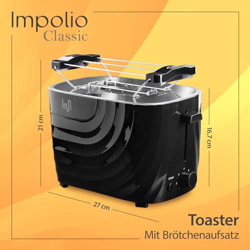 Impolio Toaster Classic 700W – Elegantes Design, 7 Bräunungsstufen, Mit Krümelfach und...