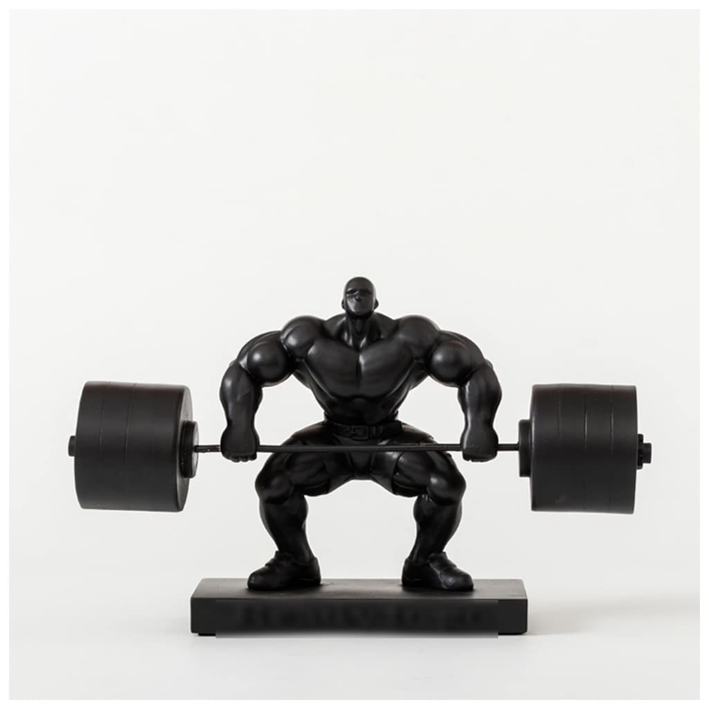 GHKryD statue, Resin Weightlifter Statues and Sculptures for Living Room Bedroom Bathroom Tv Stand Desk Decor(Black style2)