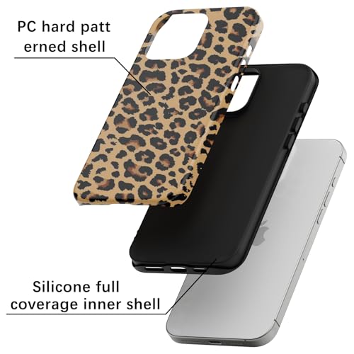 Skyseaco Compatible with iPhone 17 Pro Case Cute Leopard Print Phone Case for Women Girl Shockproof Soft TPU and Hard PC Double Layer Protective Cover, Brown Leopard - image 4