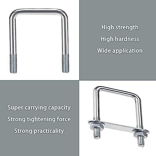U-Bolts M10 U bolts 120mmx160mm M10 U bolts square stainless steel with Nut Frame Plate Washer U bolts for Pipe fixing Car Ships 1pc (M10 120x160mm) - Image 4
