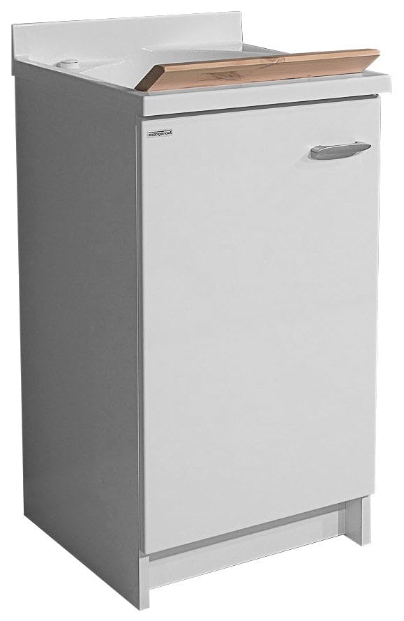 Mobili Lavatoi Montegrappa Mobile Lavatoio 45x50x85cm Anta ASSE in Legno Marella Bianco Sinistra con Cesto