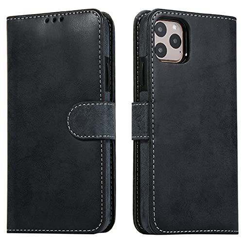 Housse de protection cuir iPhone 12 Pro style luxe rétro noir