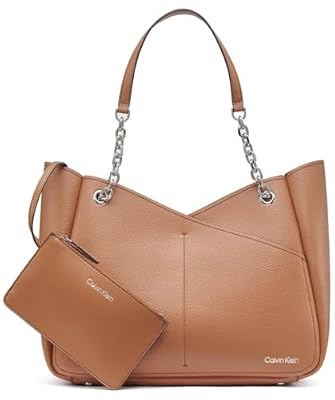 Calvin Klein Borsa da donna Tote Zoe con catena, caramello, taglia unica