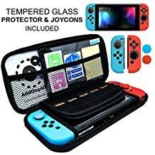Switch Carrying Case for Nintendo, Switch Accessories, Switch Screen Protector, JoyCon Cover Grip, 20 Game SD Memory Card Protective Carrying Case Starter Kit
