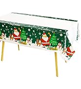 Christmas Tablecloth Plastic Table Cloth Waterproof Table Cloth Rectangular Party Table Cover for...