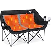 Bolosy Heated Double Camping Chair 3 Adjustable Temperatures Heated Camping Chair 4 Heating Zones...