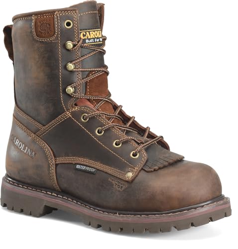 Image of Carolina 28 Series 8 inch Composite Toe Waterproof Work Boots for Men, EH-Rated | Mens Work Shoes with Slip-Resistant Grip, AG7 Footbed, Mesh Lining, Waterproof Shoes for Men, Steel Shank