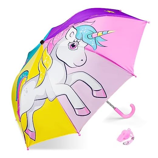 EAONE Kids Umbrella, Windproof Auto Open Stick Umbrellas for Rain Toddler Girls Boys Gifts