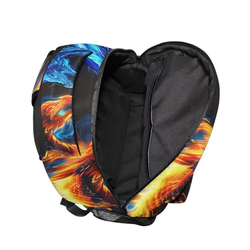 Fire Dragon Flame Laptop Backpack for Women Men, Personalized College Bookbag Travel Bag Casual Daypack back packs - Image 5